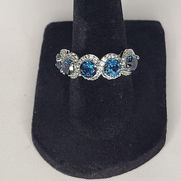 4cttw Genuine London Blue Topaz Ring - Size 7​ - Picture 1 of 4